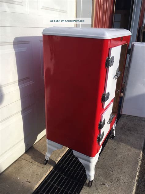 antique metal ice box|old ice box refrigerators 1930s.